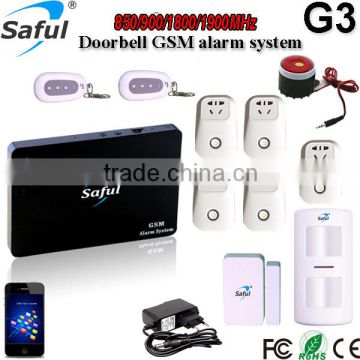The newest and most fashion home guard gsm/sms smart home system supporting 5 wireless socket and alarm calling