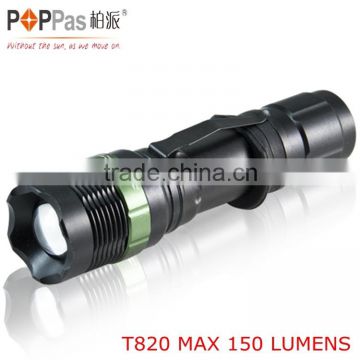 POPPAS T820 XPE 3W classic zoom adjustable led flashlight
