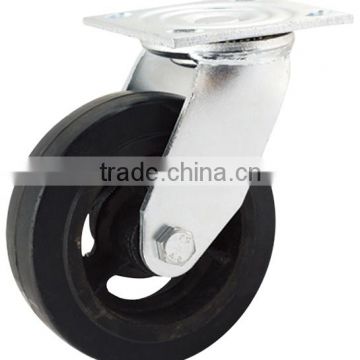 Rubber heavy duty caster wheels double ball bearing