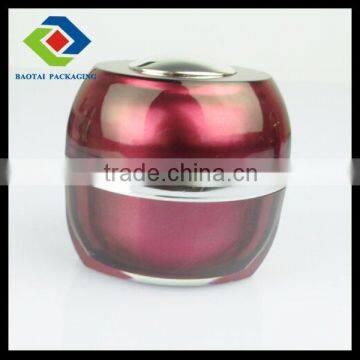 30gm/50gm red color clear plastic jar with lids for cosmetic/silk printing