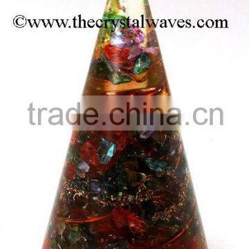 Chakra Orgone Cone Dyed Quartz