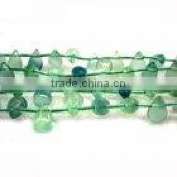 Natural Green Flourite Beads