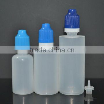 Hot!! 30ml 50ml 60ml 100ml 120ml pe plastic e liquid bottle with tamper childproof cap
