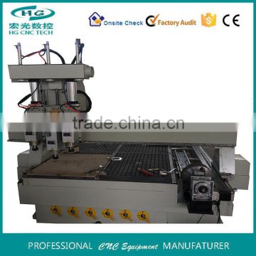 Veneer wood plywood HG-1325AH3 Shift Spindle 3D&relief Wood cnc router with rotary axis