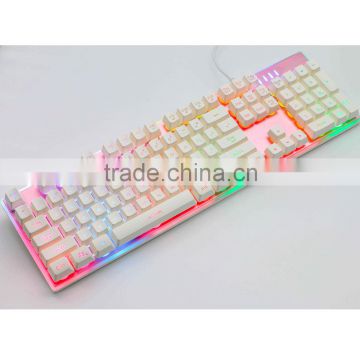 New LED Illuminated Gaming Keyboard,Seven Adjustable Color Backlit Keyboard with Aluminium alloy top cover