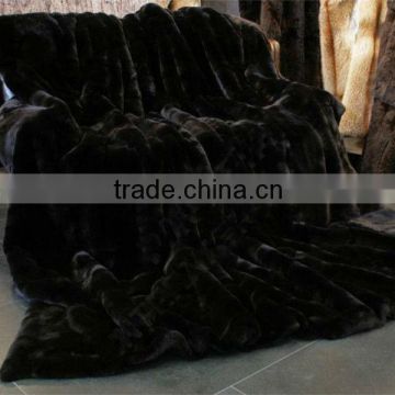 100% Genuine Rex Rabbit Fur Blanket For Home Textile