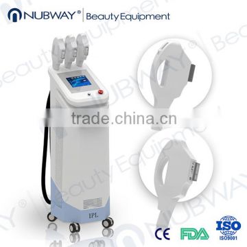 Nubway multifunctional 3 handles IPL hair removal machine / skin rejuvenation machinefor spa use