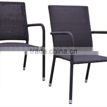 Black rattan Aluminium armchair L90812