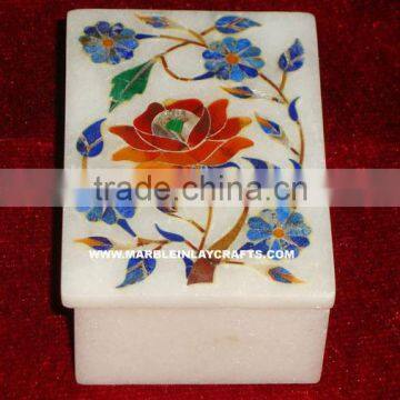 White Marble Inlay Box