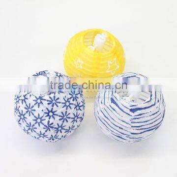 Blue flower pattern cloth lantern