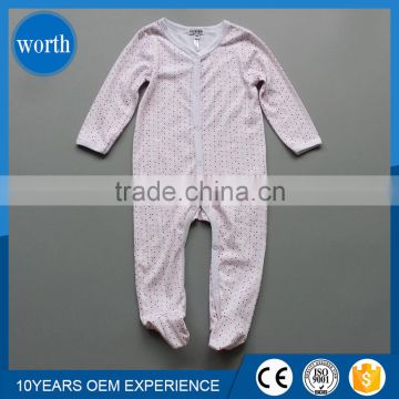 China factory wholesale 100% cotton print footed romper