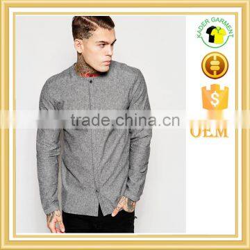 2016 new design collarless shirt for man