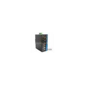 DIN Rail 24 VDC Optical Ethernet Switch IP40 , Industrial Type