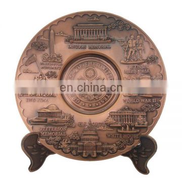 professional custom antique copper relief metal plate for souvenir