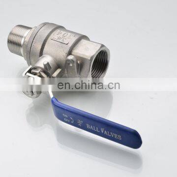 2 pc stainless steel female / male threaded ball valve /dn20 valve 3/4 inch