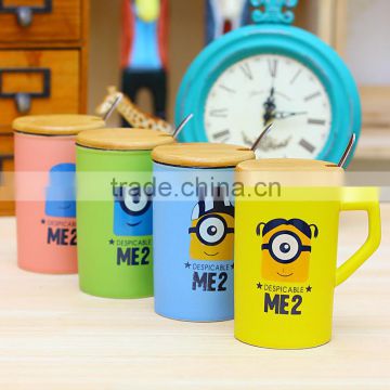 ME2 thief dads glaze cup With cover with a scoop of ceramic cup Yellow mugs