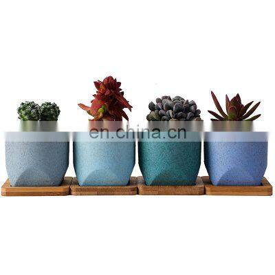 New practical stoneware succulent flowerpot ceramic green plant vase