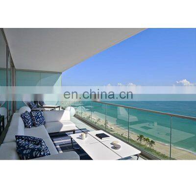 High Quality Terrace Frameless Railing Balcony U Channel Aluminum Base Shoe Glass Railing Designs