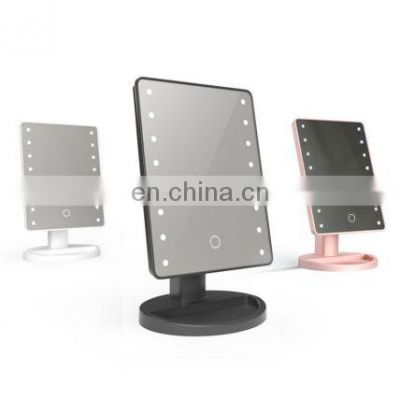 LED portable makeup square cosmetic mirror with led lights