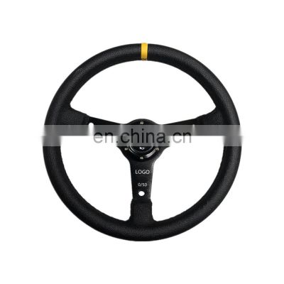 Custom logo suede leather Car steering wheel