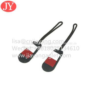 custom plastic zipper puller PVC zipper slider cords rubber zipper sliderpull zipper head for bags and luggage