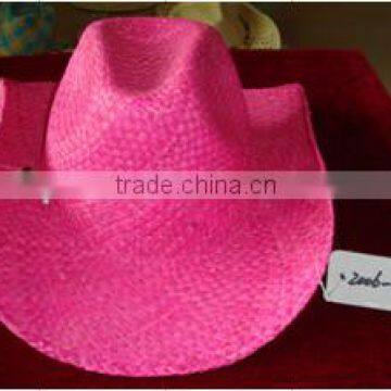 pink cowboy raffia straw hats