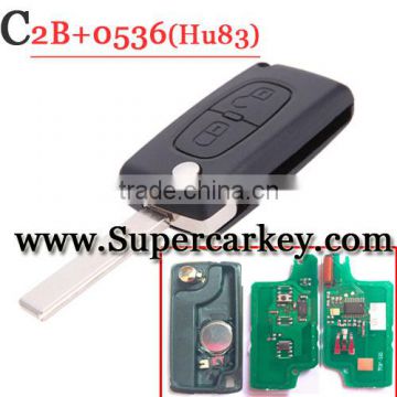 High Quality 2 Button Remote key For Citroen Flip key 0536 HU83 blade