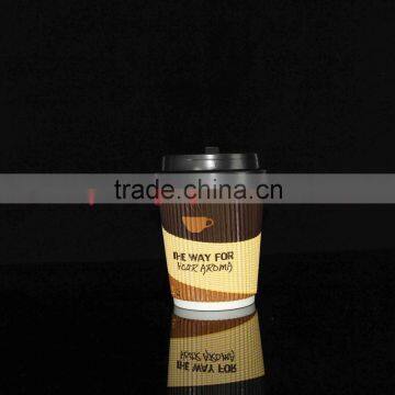 Customized Logo ripple wall tea cup 12oz paper cup