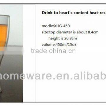 heat-resistant double wall beer glass cup