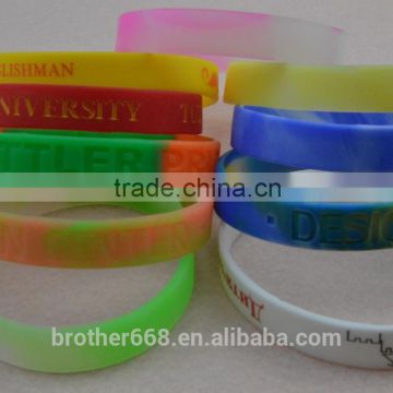 Various deboss-fill bi-color bracelet with FDA