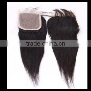 Alibaba express brazilian human hair cheap 3 part silk base bangs lace front closure