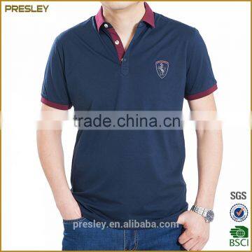 2016 OEM custom men navy cotton classic collar dri fit polo shirt wholesale