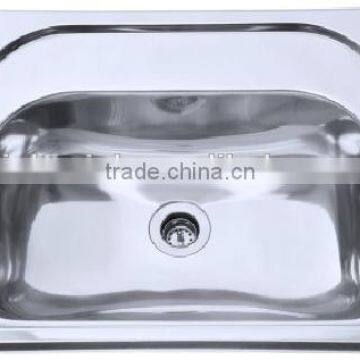 Above counter glass bathroom sink single bowl