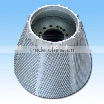 Rotor and stator for paper pulp refiner