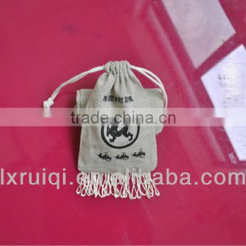 yiwu market cheap jute bag ,drawstring jute packing bags with tassel,promotion pouch