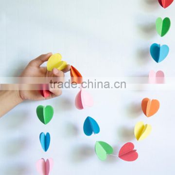 Indoor Wall Decoration Hanging Heart Shape Tissue Paper Garland Wholesale