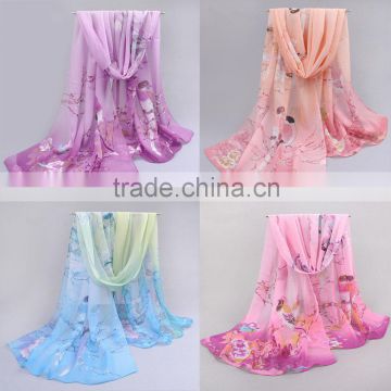 160x50cm chiffon cheap new lady scarf for women