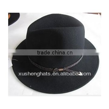 2014 best selling Wool felt fedora hat fashion ribbon buckle band