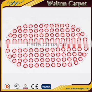 Eco-friendly red small ball oval anti-slip pvc bath mat