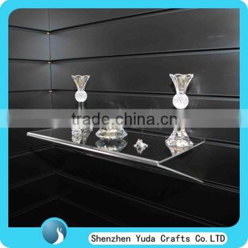 Luxury craft display shelves/ elegant slatwall lucite display rack