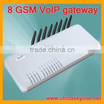 8 GSM VoIP/gsm voip gateway with H.323 and SIP,support 850MHz, 900MHz, 1800MHz, 1900MHz,gsm to voip gateway