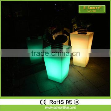 Smart App ccontrol colorful Flower pot LED remote control flower pot waterproof outdoor LED vase light illuminated LED plant pot