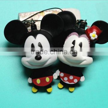 plastic squeaky mini mouse keychain,Custom design rubber mini mouse keychain,squeezable plastic keychain