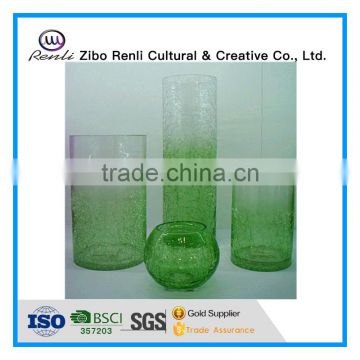 Different Shaped Clear Crackle Glass Vase for Home Decoration