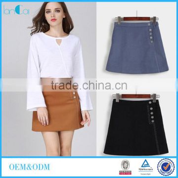 2017 Autumn Women Mini Skirt High Waist A-Line Skirt Women Clothing