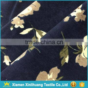 Latest Fashion Dress Material 28 Wale Printed Corduroy Fabric for Sale