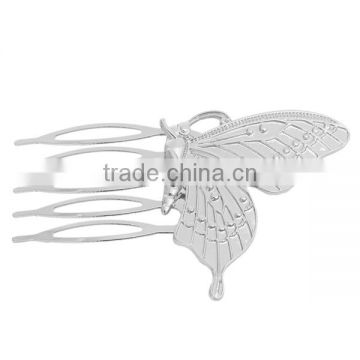 Hair Clips Findings Butterfly Animal Silver Tone