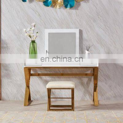 Hot Sales 2021 New Style Cheap Modern Panel Make Up Dressing Table Luxury Fashion Dressers with mirror and drawers