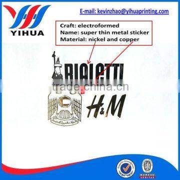 Electroformed metal super thin sticker