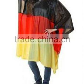 PVC Hooded Rain Cape Poncho Raincoat For Adults